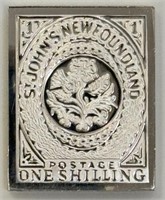 SOLID STERLING SILVER NEWFOUNDLAND STAMP PLATE