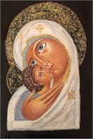 "Virgin Mary And Baby Jesus"7,5x5"Collectible Icon