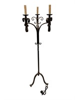 3 Light French Iron Round Floor Lamp, Wired
