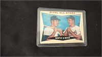 1960 Topps Mickey Mantle Ken Boyer Rival All Stars