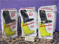 Qty 3 New Workbrutes XL Black PVC Knee Boots