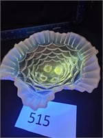 Beautiful White Glass Bowl. GLOWS IN BLACKLIGHT