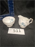 1775 Aynsley china creamer and cup