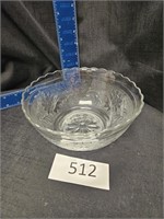 8" Glass Bowl with floral design