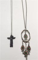 Totem Pole and Tribal Pendant Necklaces