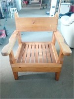 Sturdy Wooden Patio Chair Measures 31.5" x 29" x