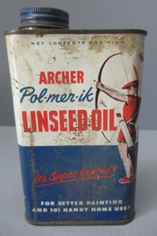 Vintage Archer oil can. Measures: 6" Tall.