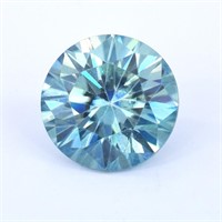 APPR $2800 4.9 Ct Round Moissanite Fancy Blue