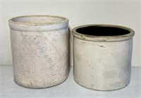 (2) stoneware crocks