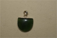 Sterling Nephrite Jade Pendant