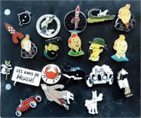 Hergé. Lot de 20 pin's Tintin.