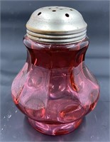 Cranberry Thumbprint Glass Shaker