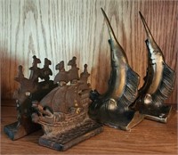 Ship & Fish Bookends