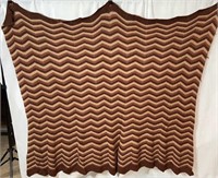 Chevron Patterned Afghan in 3 Brown Shades