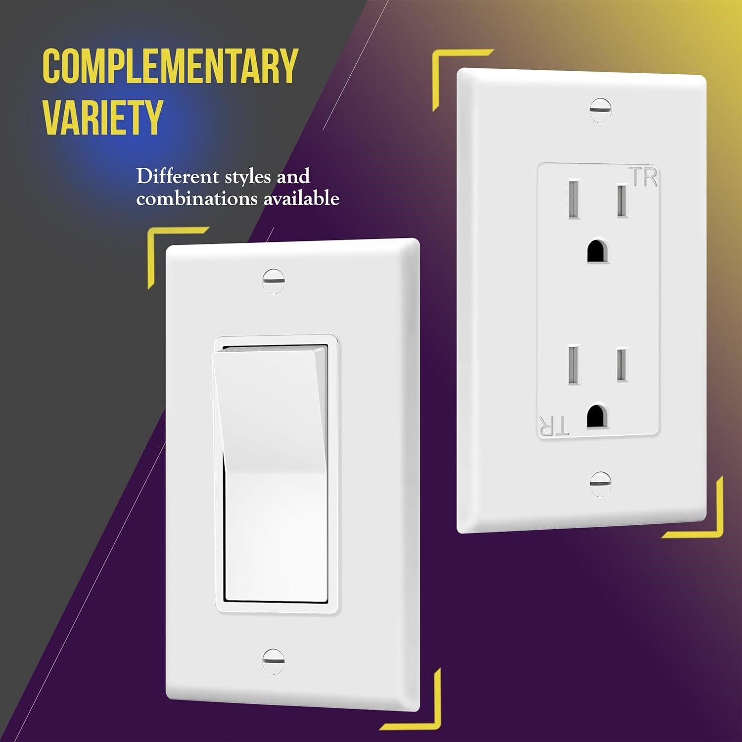 Enerlites 1-Gang Decorator Outlet Wall Plate A5