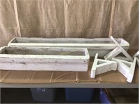 2 White planter boxes with brackets to attach