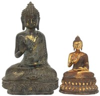 2 Tibetan Bronze Buddha Sculptures