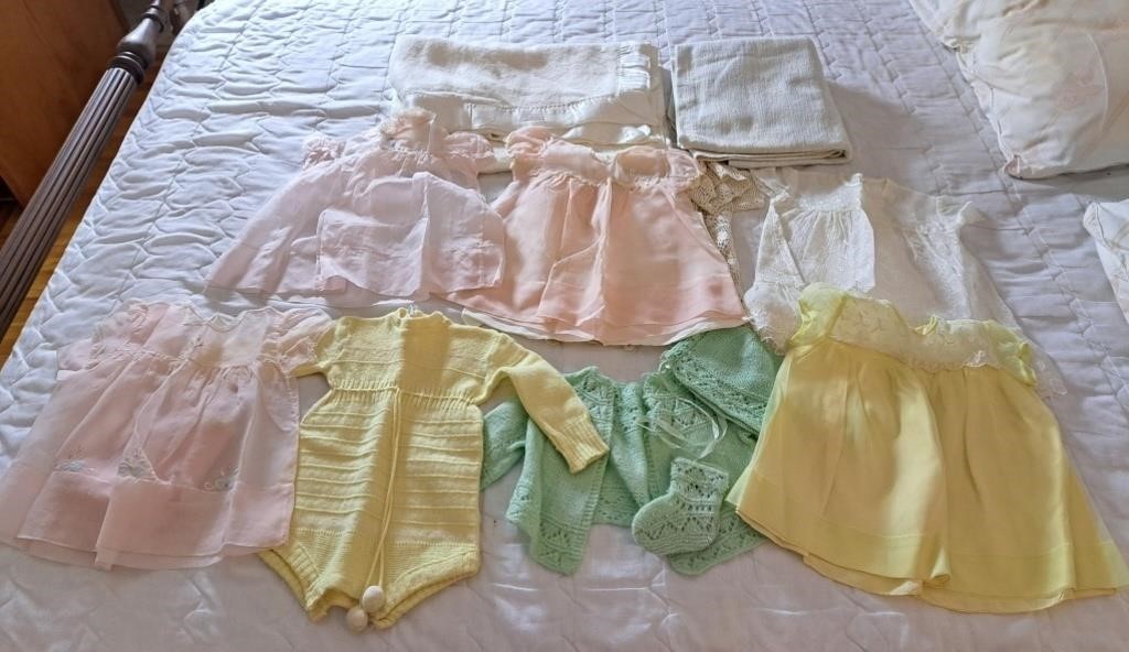 Vintage Baby clothes and blankets