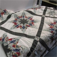 VINTAGE STAR QUILT 84" BY 84" & 23-1/2" AND