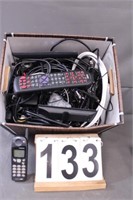 Box W/ TV Remotes - Coax Cable - Phones