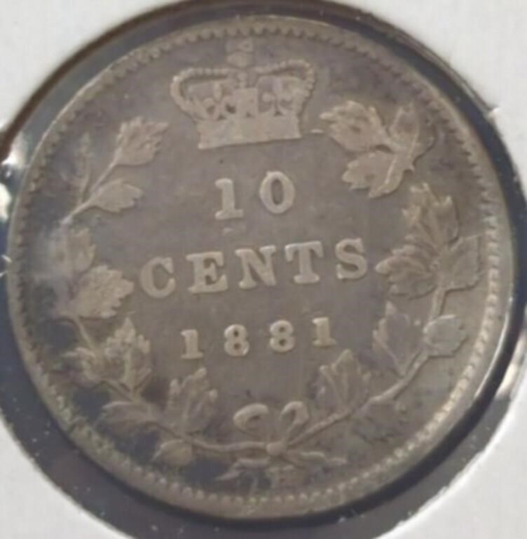 Silver 1881 Canadian dime