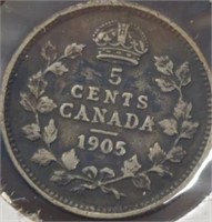 Silver 1905 Canadian nickel