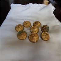 Vintage RCAF - Eight Brass Buttons