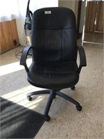 Black leather office chair