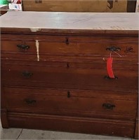 wood 3-drawer dresser, 43" W x 32" T