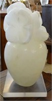 Large Carved Alabaster Flower on Lucite Base