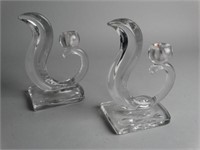 Pair of Beautiful Glass Candleholders