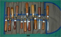 Fine set of 15 assorted wood carving gouges