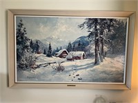 Snow Valley by T. Schneider Framed Oilette