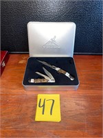 Gerber pocketknives in metal tin