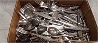 Tray Of Assorted Flatware.