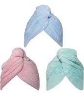 Chikoni Hair Towel Wrap Turban 3 Pack Super
