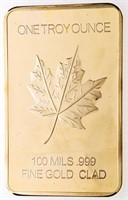 Canada Replica Bar - 100 Mils Gold Clad