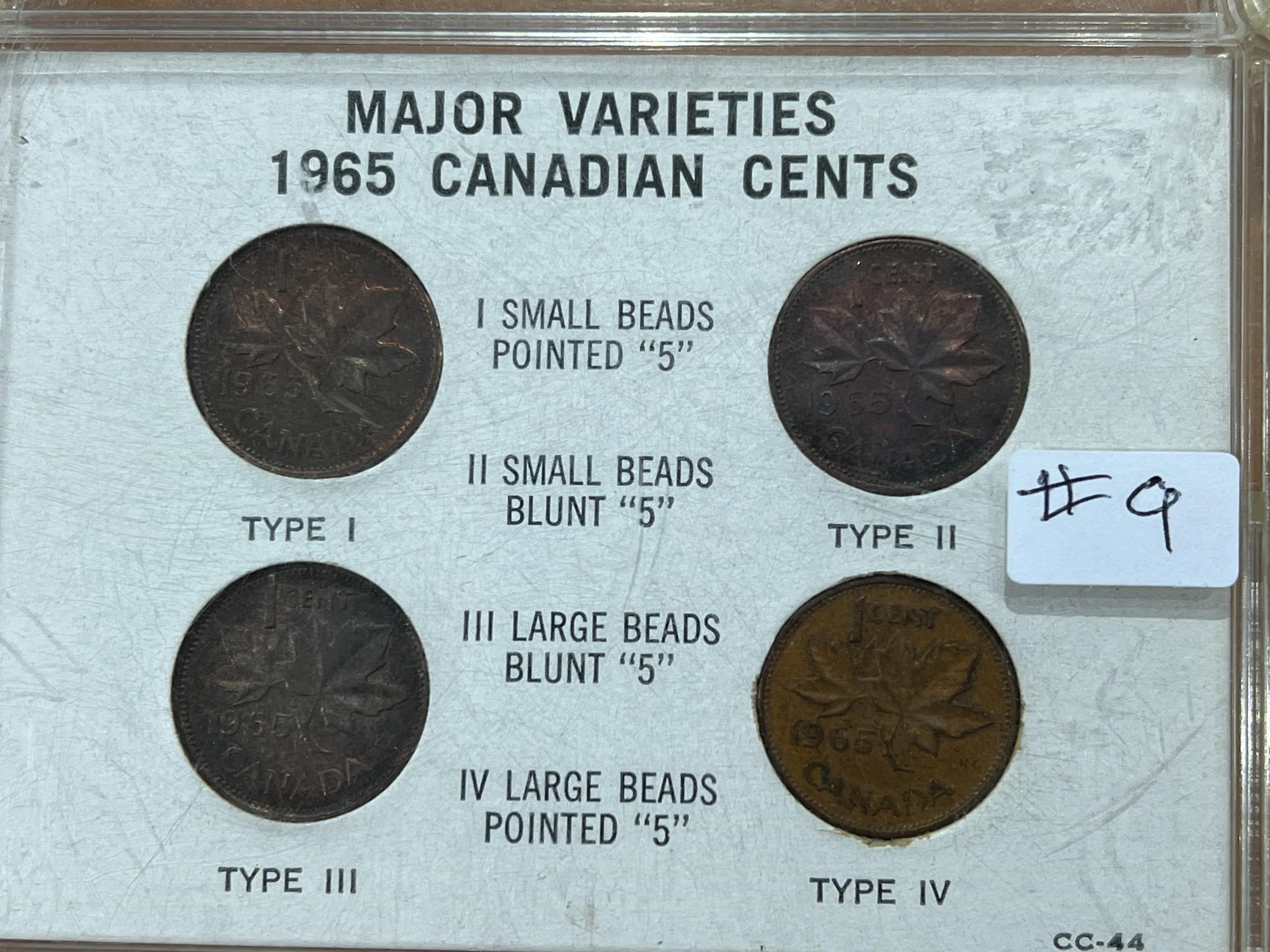1965 Cdn Cents -4 Major Varieties