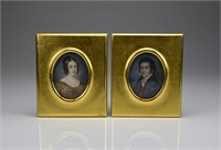 Pair of 19th C portrait miniatures