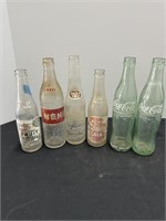 6pc Vintage Soda Bottles