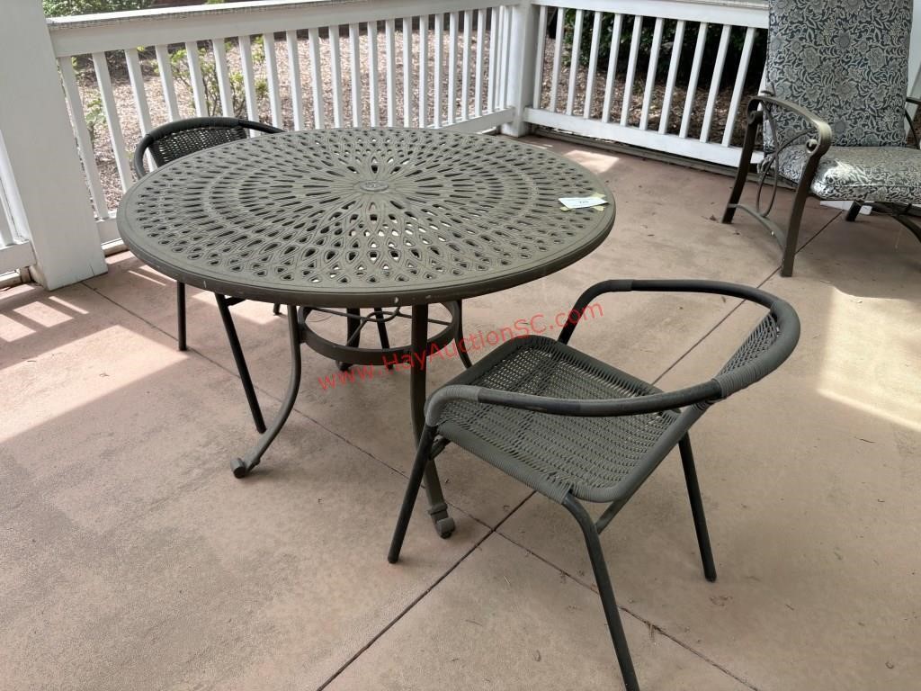 WINSTON ALUMINUM PATIO TABLE W/ 2 CHAIRS