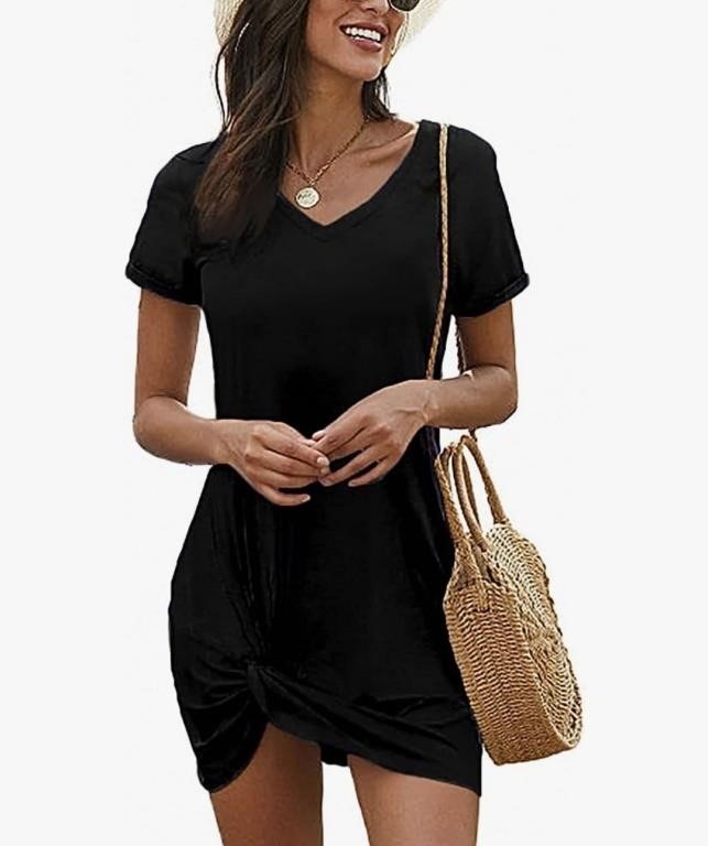 New size M Women Summer Short Tshirt Dress Casual