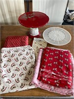 Holiday Cake Plate, Fire King, La Fabric