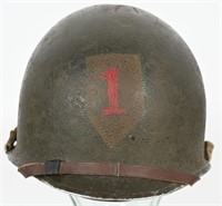 WWII US SWIVEL BAIL 1ST DIVISION PAINTED HELMET