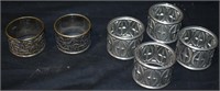 6 pcs ornate Napkin Rings