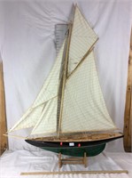 Large Wooden Sailboat Model