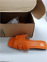 Orange flats sandals size 9.5