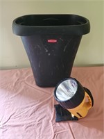 Rubbermaid 16" tall trashcan and rayovac