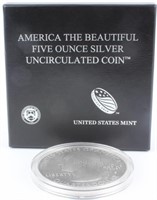 Coin 5 Ounce Silver "America The Beautiful" w/Box