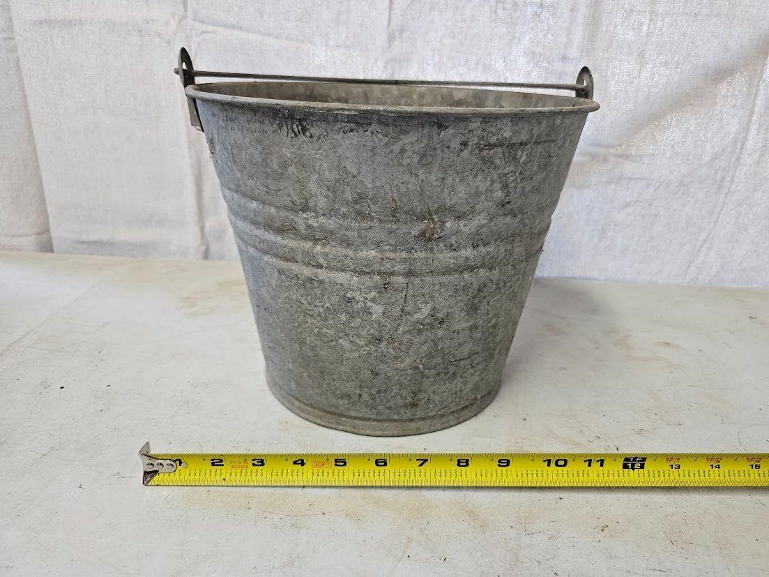 Galvanized buckets (x2) & a water bucket